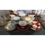 A Collection of Five Cabinet Cups and Saucers Together with Six Midwinder Soups and Stands