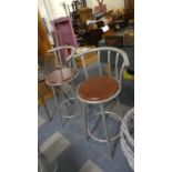 A Pair of Metal Framed Kitchen Bar Stools