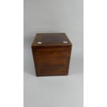 A 19th Century Inlaid Mahogany Four Bottle Square Tantalus Box, 24cm Wide