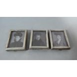 A Set of Three Miniature Easel Backed Silver Photoframes, Birmingham 1903, 2.5cm x 2cm