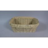 A 19th Century Creamware Ceramic Bowl in the Form of a Wicker Basket, 28cm Long