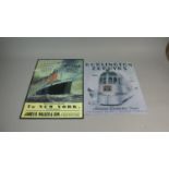 Two Reproduction Printed Metal Signs, White Star Line Titanic and Burlington Zephyrs