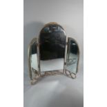 A Mid 20th Century Triple Dressing Table Mirror, Gilt Rope Frame, 66cm High