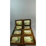 A Set of Eight Framed Coalport Porcelain Plaques, Views of England and Wales