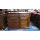 A Late Victorian/Edwardian Sideboard Base with Two Drawers Over Cupboards, Carved Decoration,