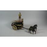 An Italian Novelty Decanter and Shot Glass Set in the Form of a Chariot with Two Horses, 40cm Long