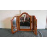 A Ducal Pine Dressing Triple Table Mirror, 58cm High