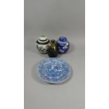 A Collection of Oriental Ceramics to Include Two Ginger Jars, Vase and Blue and White Plate