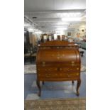 An Indian Rosewood Cylinder Bureau with Fitted Interior and Three Short Drawers Over, Two Short