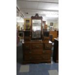 A Late Victorian/Edwardian Walnut Dressing Chest with Three Short Top Drawers, Raised Jewel