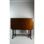 An Edwardian Drop Leaf Mahogany Sutherland Table with Cross Banded and Inlaid Border, 68cm Wide