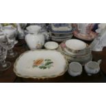 A Tray of Ceramics to Include Aynsley Cottage Garden Vase, 19th Century Hand Painted Oval Dish,