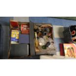 A Box of Glasswares, Kitchenware, Books etc