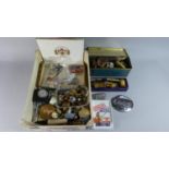 A Box of Collectables to Include Pashley Pelican Rickshaw Badge, Wade Whimsies, Treenware, Vintage