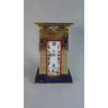 A Novelty Brass Mounted Mantle Clock with Egyptian Decoration, 21cm High, Battery Movement