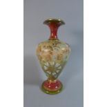 A Doulton of Lambeth Slater Patent Vase of Ovoid Baluster Form with Applied Pink and Aquamarine