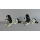 A Pair of Sylvac Seated Spaniel Ornaments