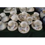 A Collection of Royal Grafton Floral Pattern Teawares to Include Six Trios, Cake Plate, Sugar and