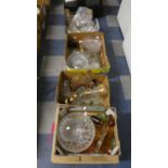 Four Boxes of Coloured and Plain Glassware