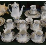 A Paragon Coniston Pattern Coffee Set Comprising Six Cans and Saucers, Coffee Pot, Sugar and Cream