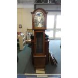 A Modern Fenclocks Mahogany Cased Three Weight Westminster Chime Long Case Clock with Rolling Moon