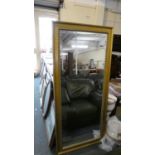 A Large Gilt Framed Rectangular Wall Mirror with Rope Work Decoration, 166cm High