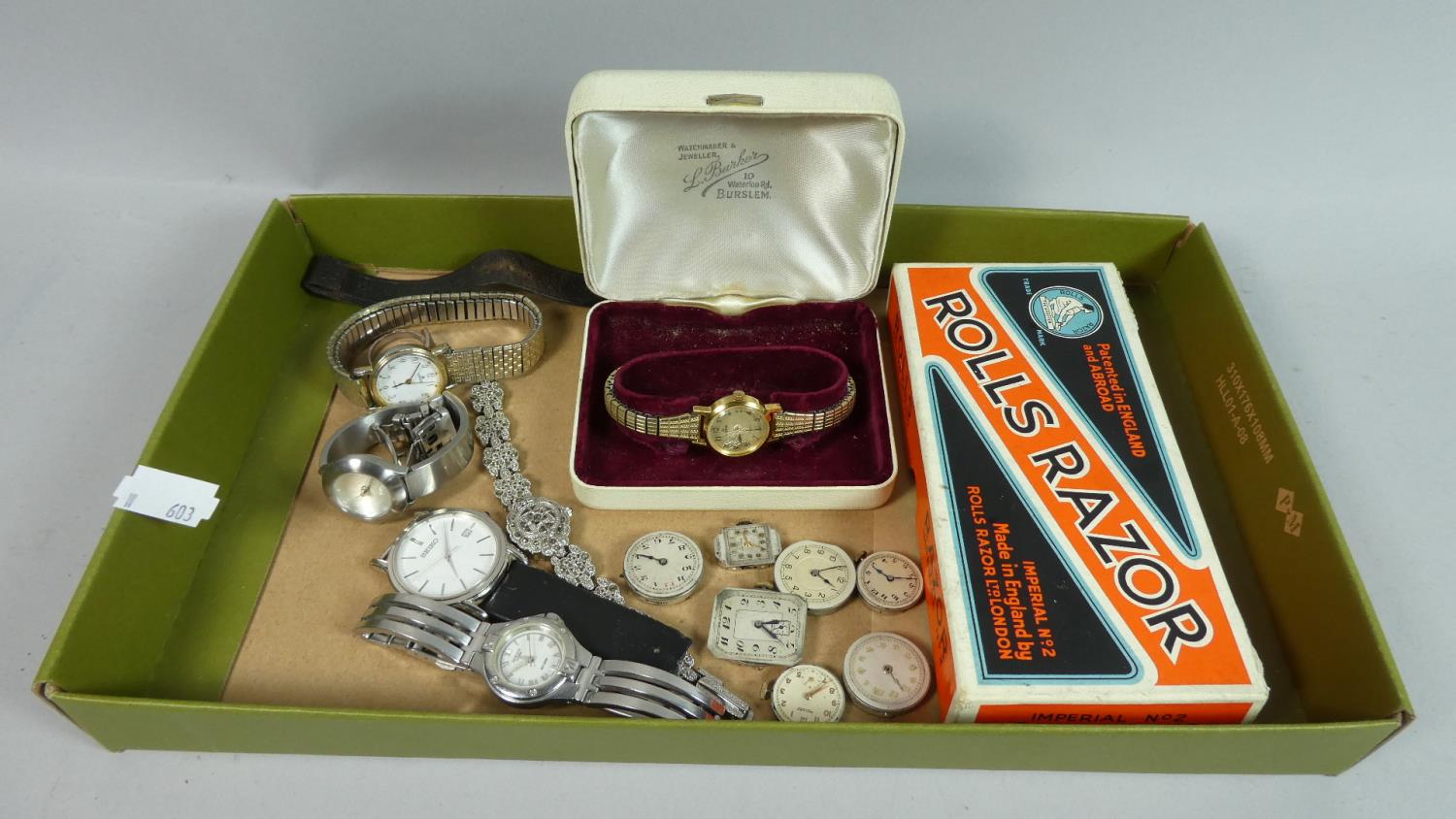 A Collection of Various Wrist Watches and Various Coins