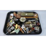 A Tray of Sundries to Include Wine Saver Corks, Bottle Pourers, Cribbage Boards, Sherry Decanter