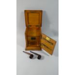 An Edwardian Brass Mounted Oak Smokers Box with Hinged Lid to Fitted Interior to Include Tobacco