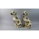 A Pair of Ceramic Dalmatian Ornaments, Each 43.5cm High