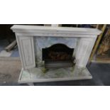 A White Painted Electric Fire Surround Complete with Coal Effect Electric Fire, 143cm Wide