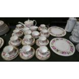 A Collection of Royal Worcester Royal Garden Rose Pattern Coffee Wares to Include Ten Trios,