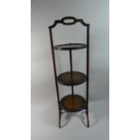 An Edwardian Oak Three Tier Cake Stand, 90cm High