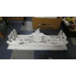 A White Painted Shelf with Carved Ornate Surround, 77cm Wide