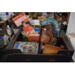 A Box Containing Various Golfing Magazines and Sundries, Golf Ball Cleaner, Manchester United