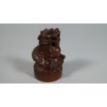 A Carved Wooden Netsuke in the Form of a Dragon, 6cm High
