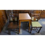 A Collection of Dining Room Furniture to Include Oak Sideboard, Four Chairs and a Drop Leaf Table