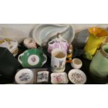 A Tray of Ceramics to Include Royal Worcester, Aynsley Pembroke, Coalport Shrewsbury, Crown Devon