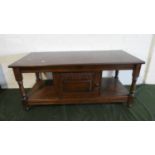 A Mid 20th Century Oak Two Tier Newplan Tudor Oak Cupboard Table, 107cm Wide