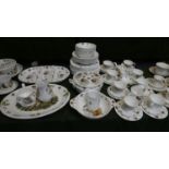 A Large Collection of Sherfield Pheasant Pattern Tea and Dinnerwares to Include Eight Trios, Teapot,