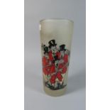 A 1950's Sportsmans Drinking Glass Decorated with Singing Huntsmen and Hounds, 21cm High