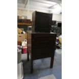 A Wooden Two Drawer Chest and a Wall Mounting Shelved Cabinet