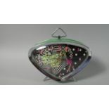 A 1960's Vintage Alarm Clock of Triangular Form the Dial Decorated with Dancing Girl and