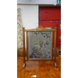 A Wooden Framed Tapestry Fire Screen, 72cm Wide