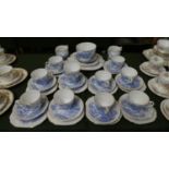 A Collection of Stanley Blue and White Willow Pattern Teawares