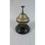 A Late Victorian/Edwardian Desk Bell on Turned Stepped Base, 16cm High