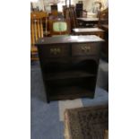 An Oak Two Shelf Open Bookcase with Two Top Drawers, 65cm Wide