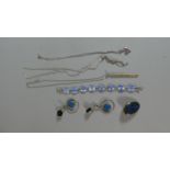 A Collection of Various Silver and White Metal and Enamelled Costume Jewellery