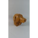 A Carved Wooden Study of a Labrador's Head, 23cm high