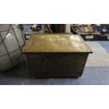 A Beaten Brass Slipper Box Containing 45rpm Records to Include The Pearls, Cliff Richard, The